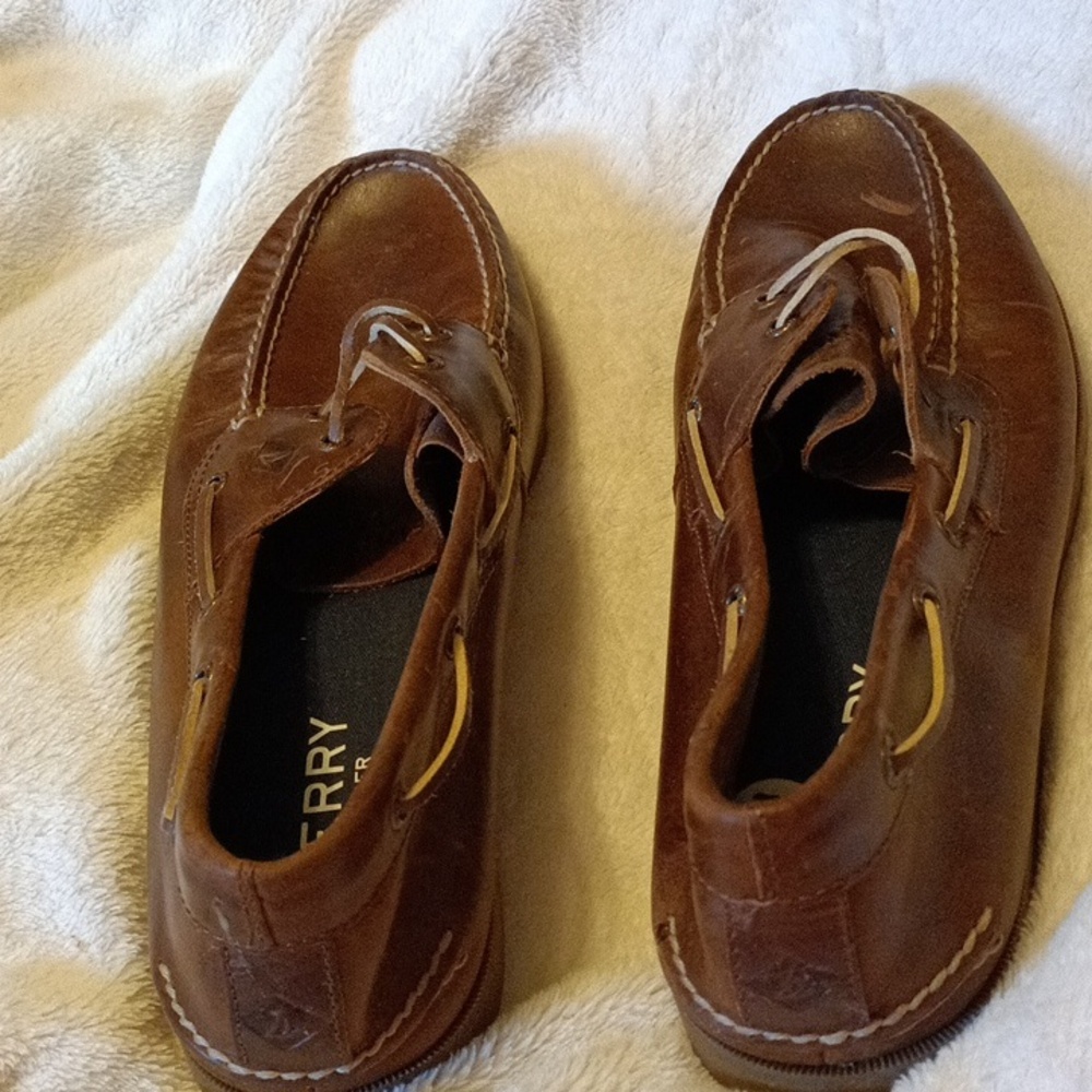 Sperry Men's Brown Leather Boat Shoes - Picture 3 of 8